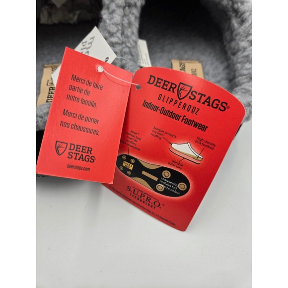 Deer Stags Nordic Slipperooz Men's Wide Width‎ Indoor Outdoor Black Slippers 9W - Picture 5 of 16